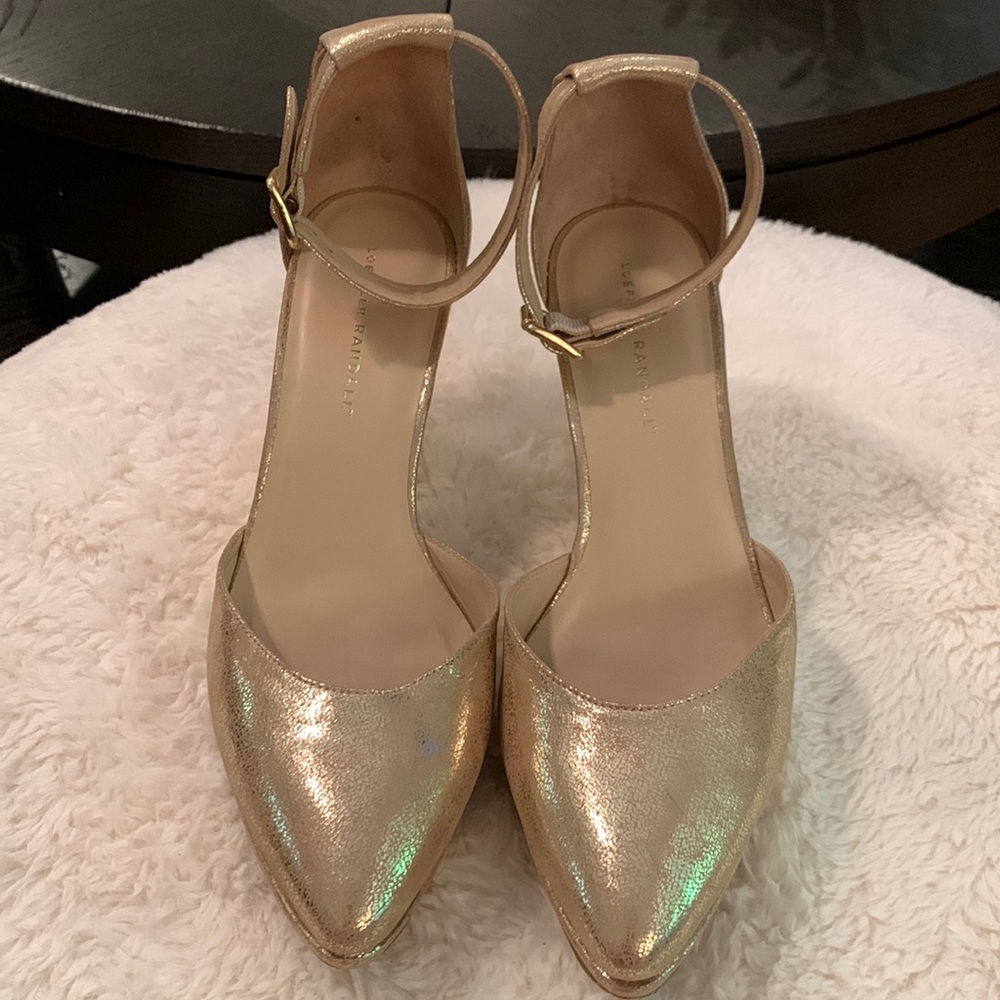 Loeffler Randall 10B gold wedges